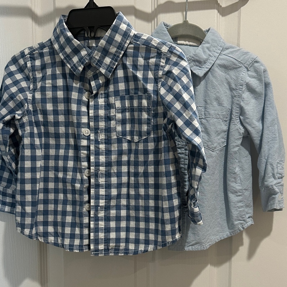 Crazy 8 Blue and White Checkered Kids Button Down Shirt